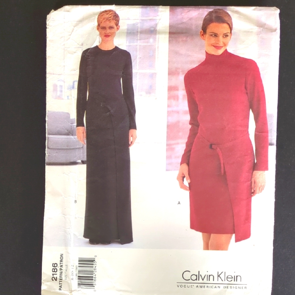 Vogue 2186 Sewing Pattern Calvin Klein Women's Cocktail and Evening Dress